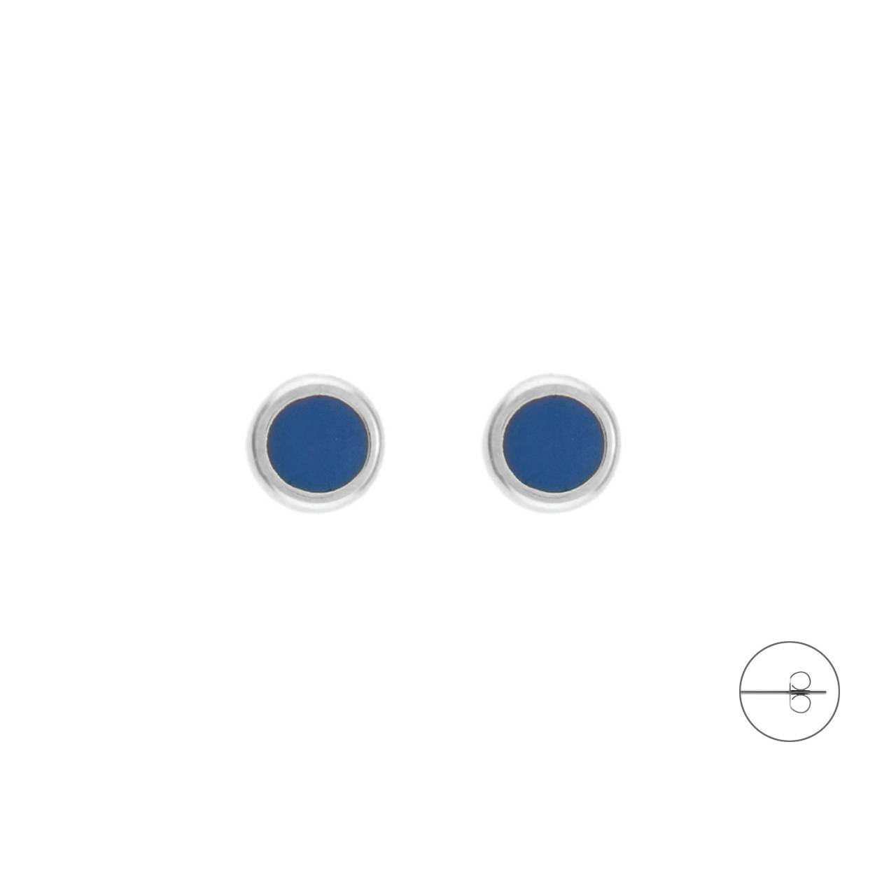 Orecchini Uomo 4US Cesare Paciotti Acciaio Punto Luce Tondo Blu 4UOR7084